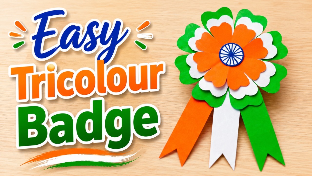 🇮🇳 Independence Day Badge making | Tricolour Badge | Independence Day Craft | 15th August Craft Idea