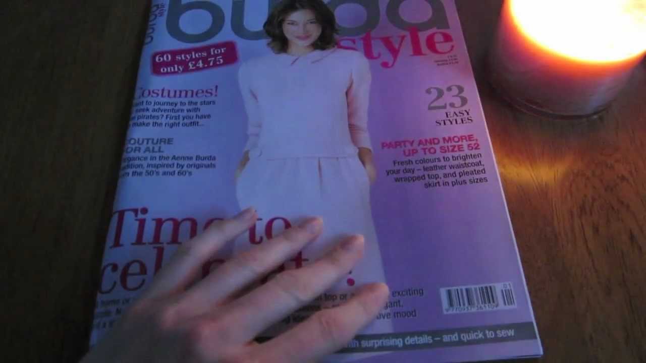 ASMR flipping through a sewing magazine - BURDA style