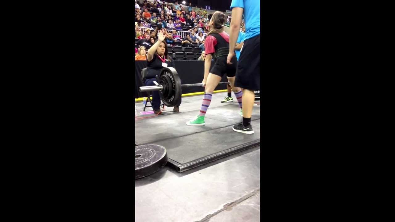 Powerlifting 97 pound girl lifting 290 pounds Texas State Competition Ashley Garay 2013