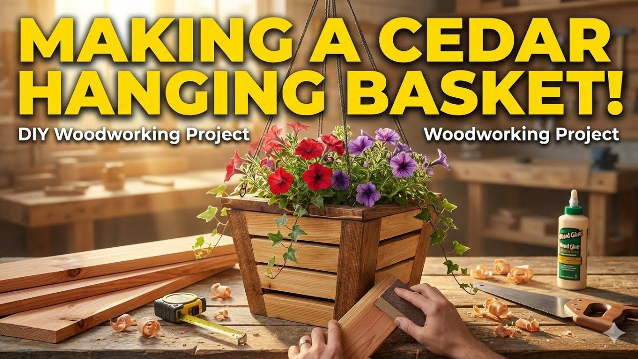 Hanging cedar planter