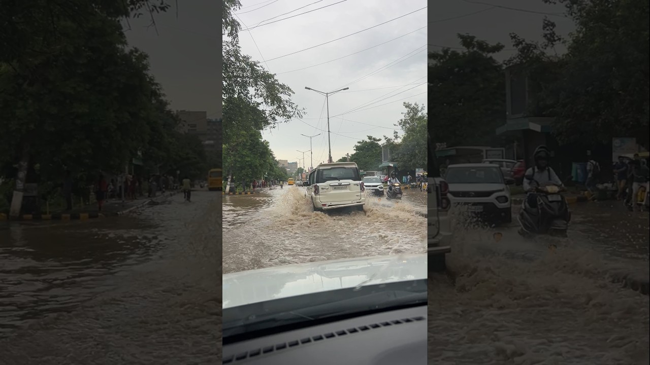 Gurgaon Rainfall 🌧 #waterlogging #rainfall #gurugramweather #gurugram #shorts #viral