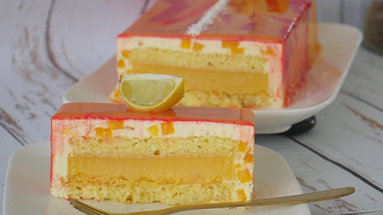 Entremet Exotique : Passion Vanille Mangue Coco (Recette Génoise Moelleuse Coco)