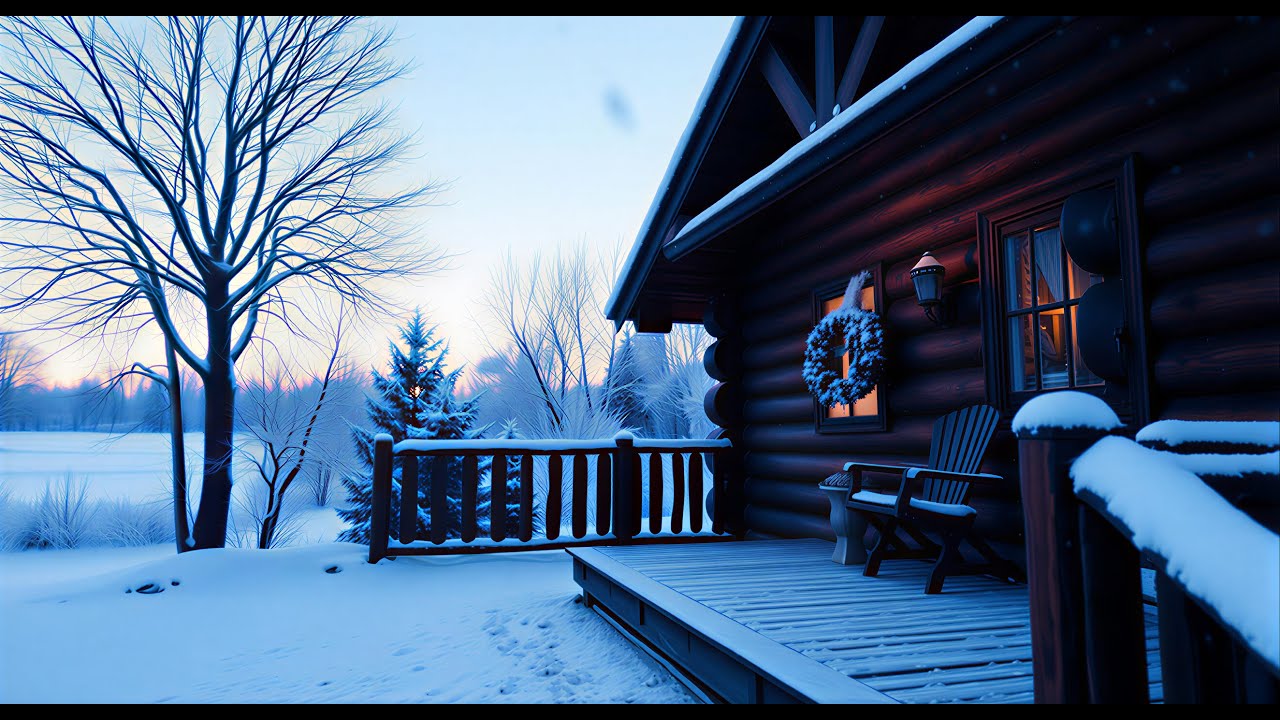 🔴 LIVE Cozy Winter Cabin at Sunrise ❄️ Morning Focus Ambience