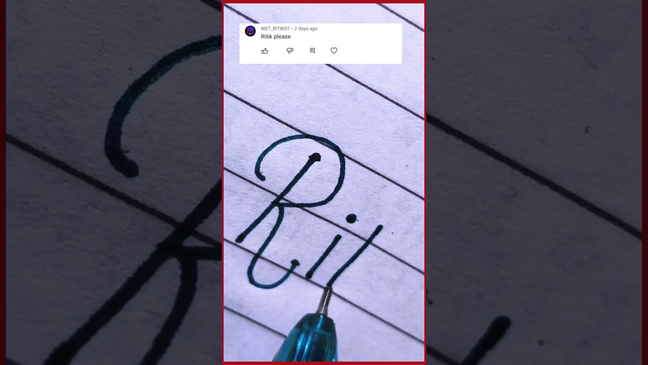 Ritik name handwriting practice in English || Study purpose #Ritik #viralshorts #shorts