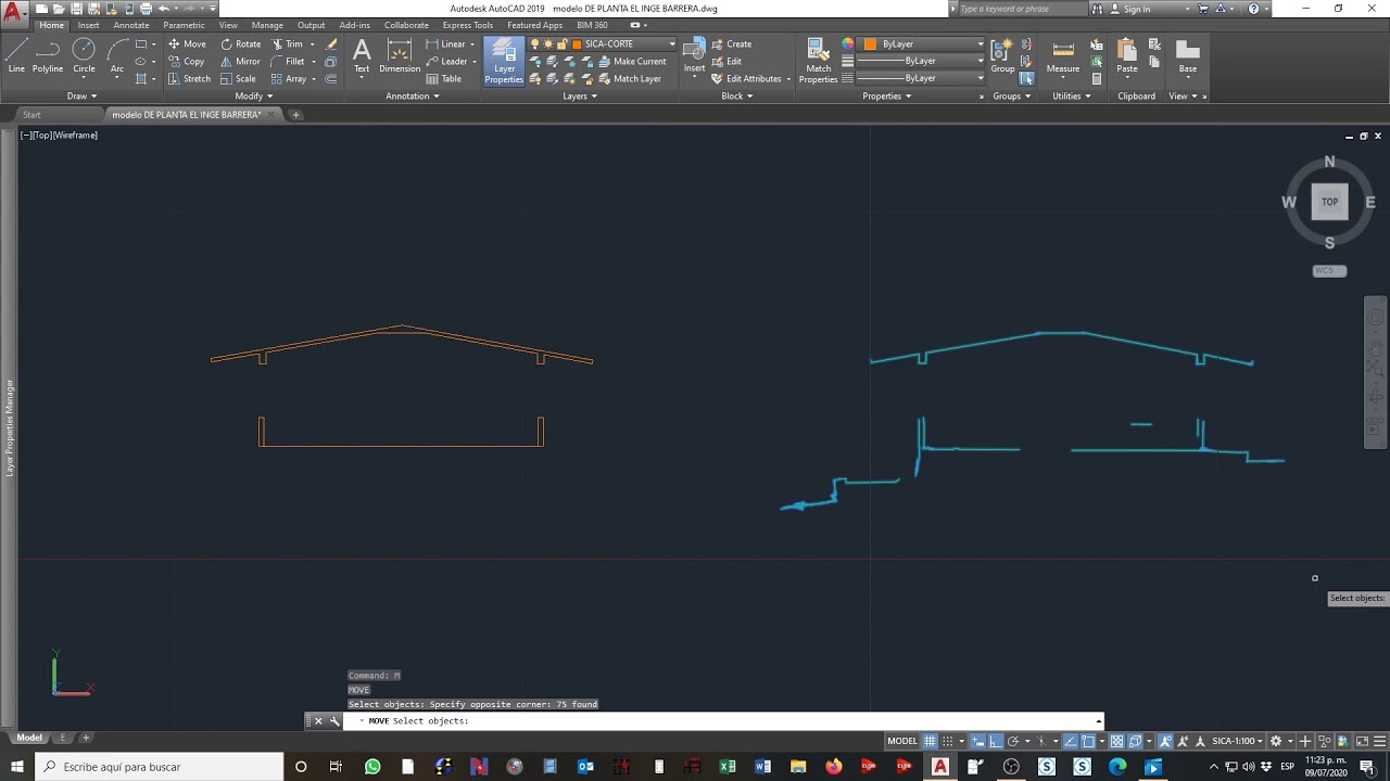 CORTE ARQUITECTÓNICO NUBE DE PUNTOS - HERRAMIENTAS DE AUTOCAD