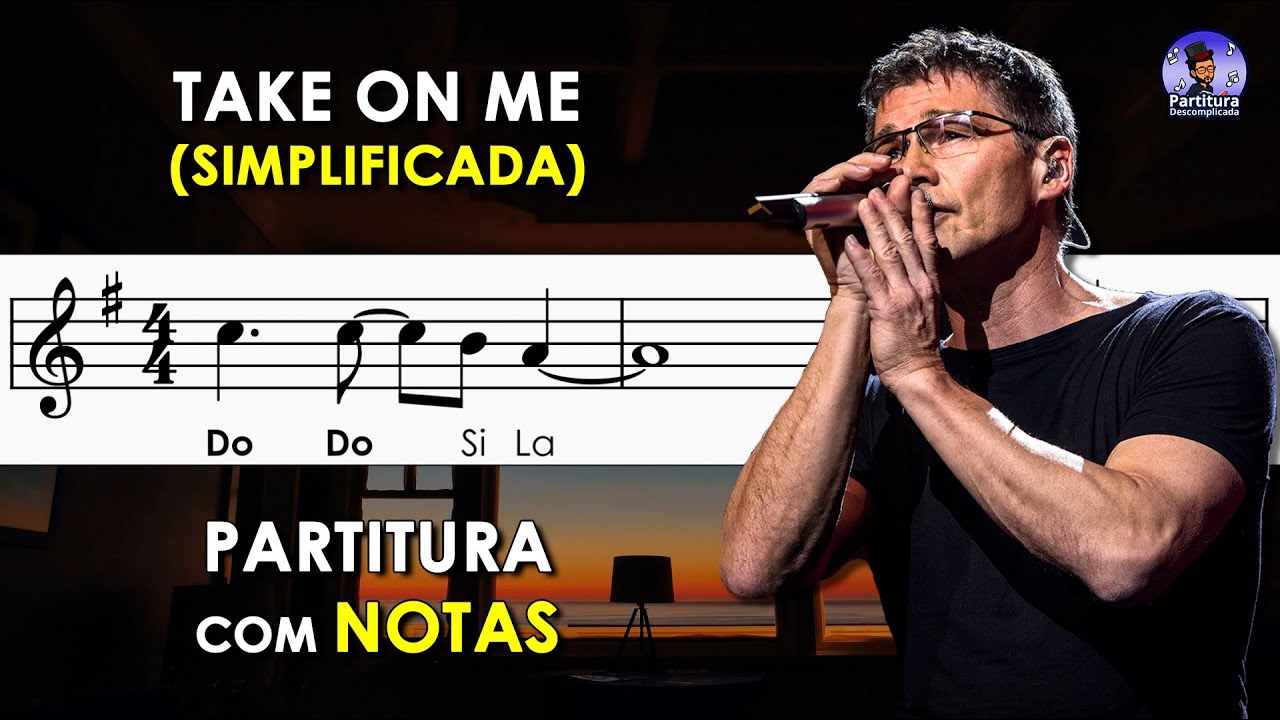 Take On Me A-ha | Partitura com Notas para Flauta Doce, Violino + Playback no Piano