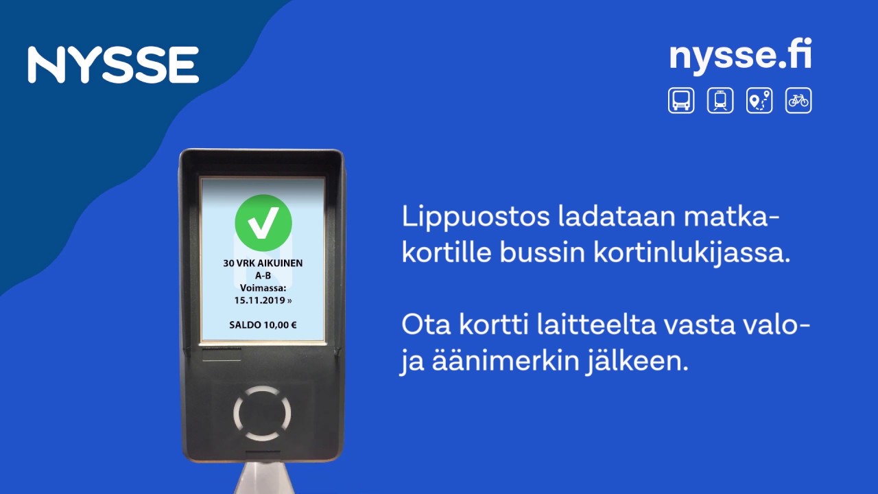 Lippujen ostaminen ja lataaminen