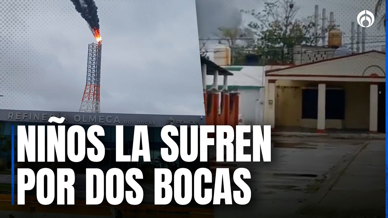 Madres de Tabasco acusan tortura por Dos Bocas: niños estudian entre ruido y humo