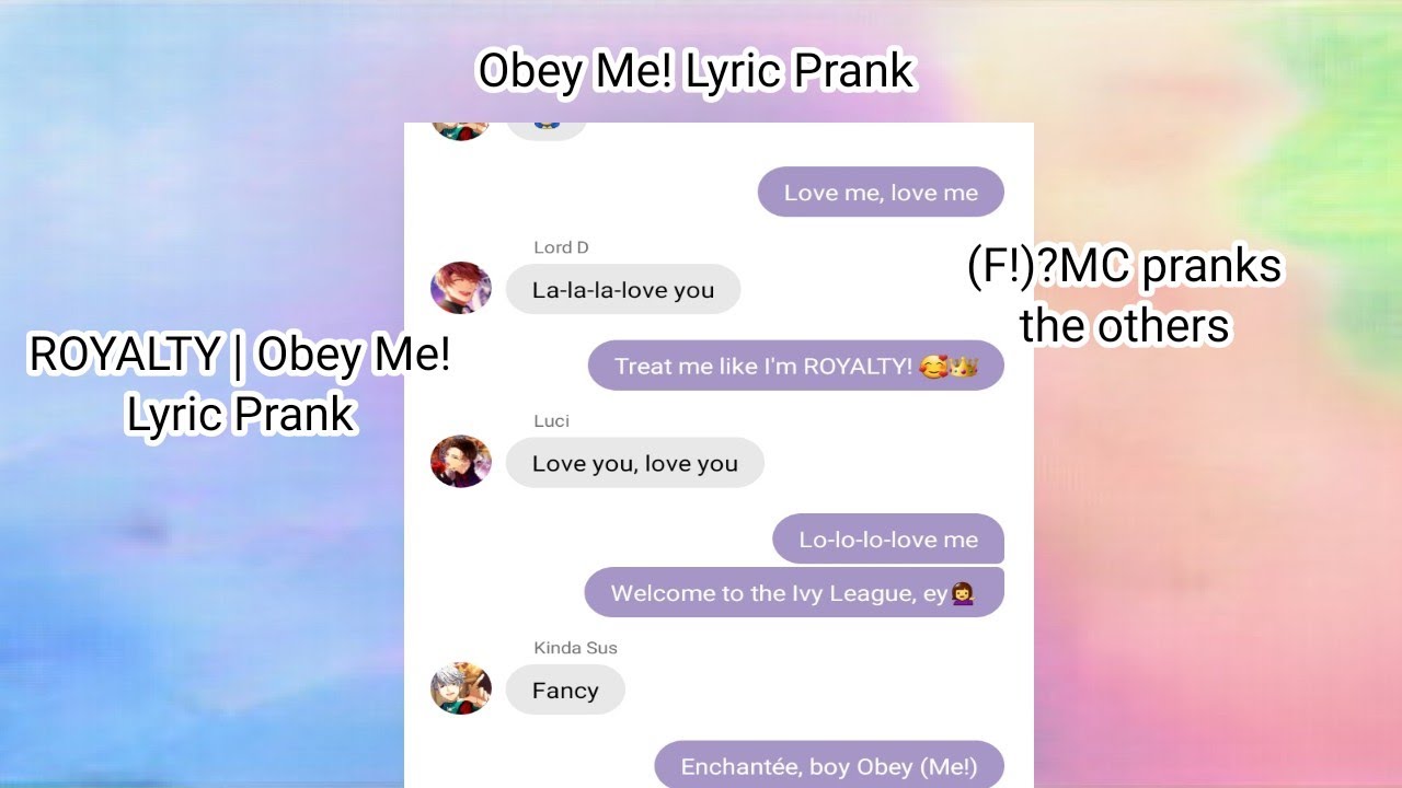 ROYALTY Lyric Prank | Obey Me! Lyric Prank