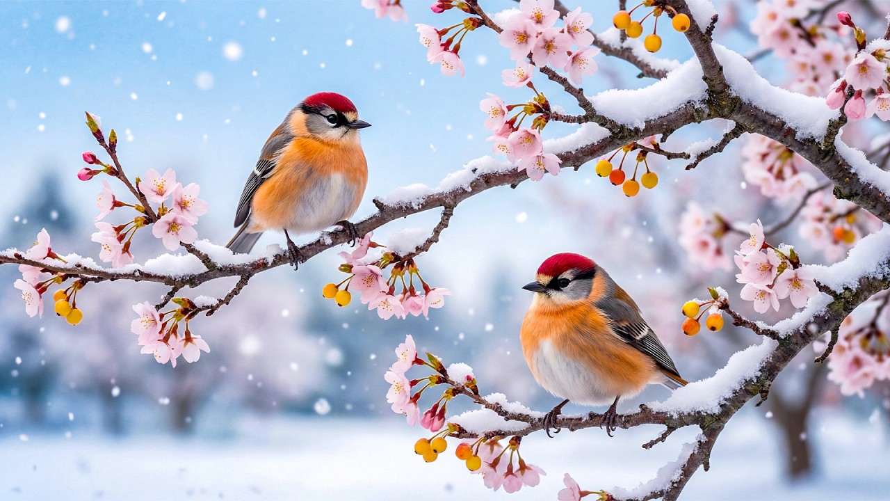 Relaxing Beautiful Music with Winter Birds - Peaceful Music to Relax and Sleep in Peace ❄️