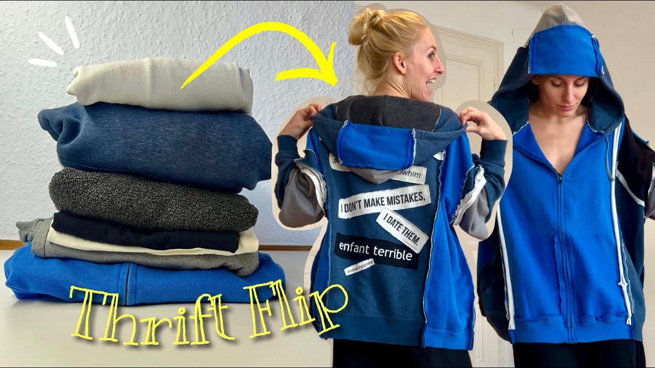 ich n&auml;he eine Sweatjacke aus all meinen ausgemisteten Sachen!