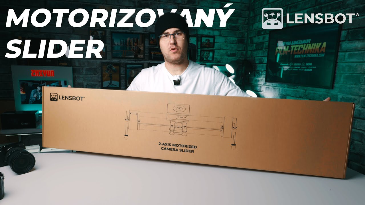 LENSBOT motorizovan&yacute; slider s pan otočnou hlavou (80 / 100 / 120 cm)