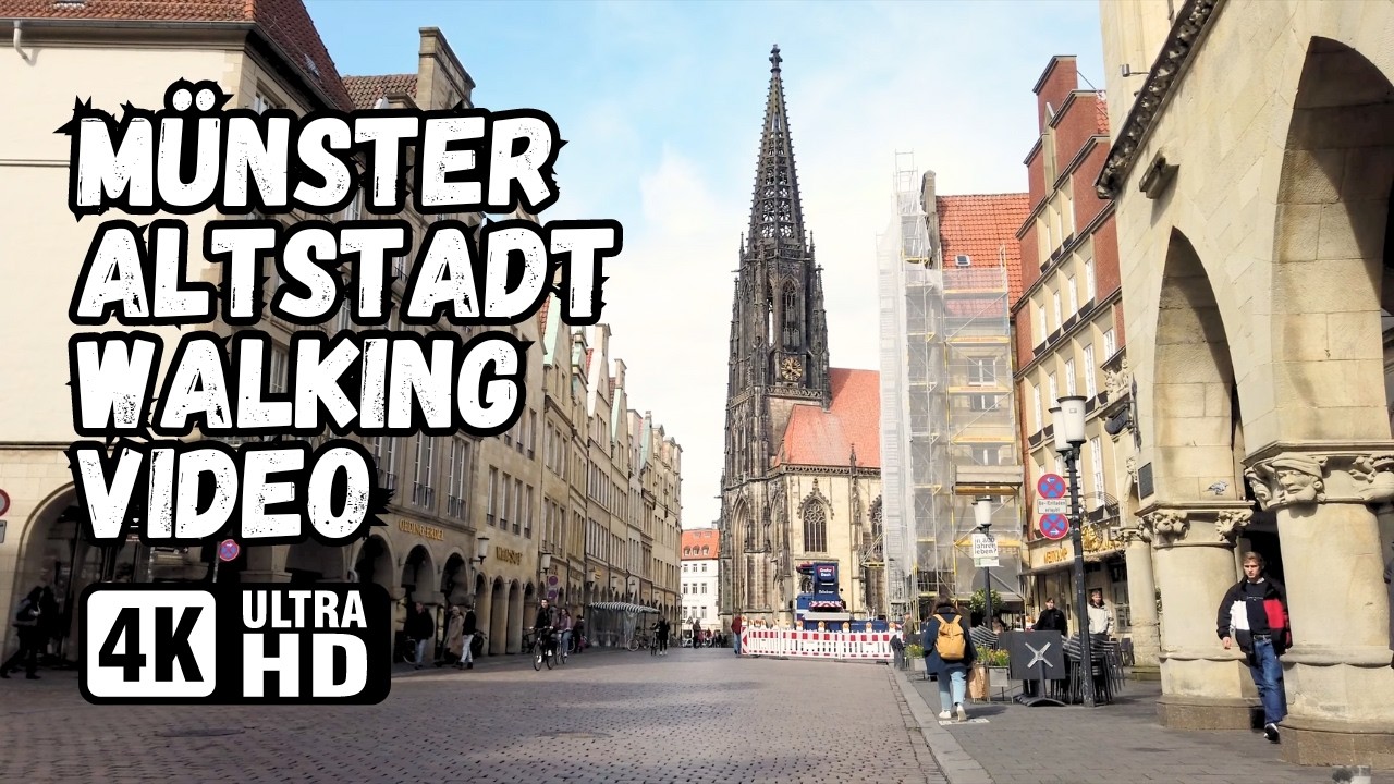 A Scenic Walk in Germany's Cycling Capital | M&uuml;nster Altstadt Walking Video | 4K Walking Video