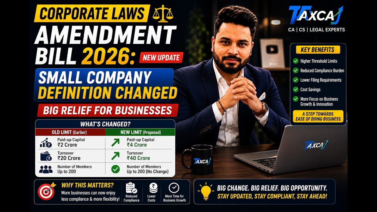 Corporate Laws Amendment Bill 2026: Small Company Definition Changed | Big Relief for Businesses