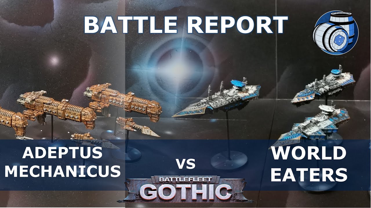 Adeptus Mechanicus Vs. World Eaters- 750pts Battlefleet Gothic Battle Report
