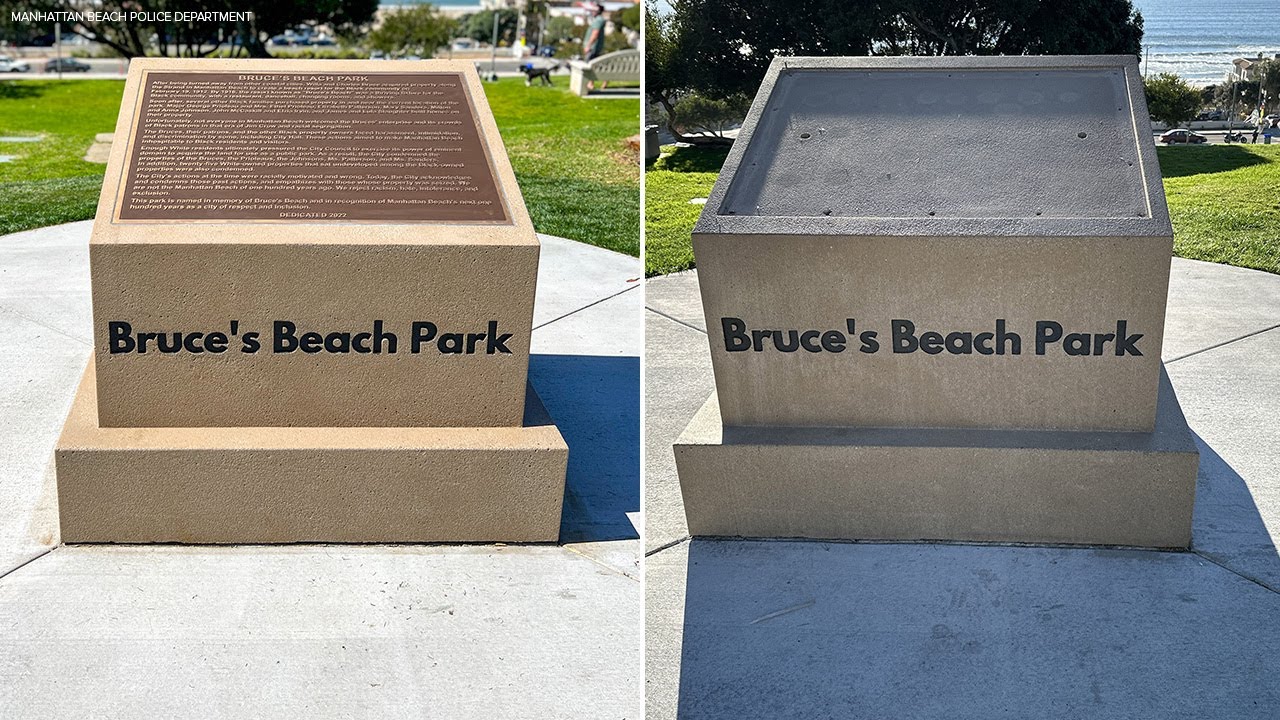 Memorial plaque stolen from Bruce's Beach in Manhattan Beach