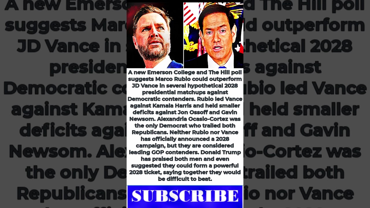 Marco Rubio BEATS JD Vance in 2028 Matchups &mdash; Trump&rsquo;s GOP Race Gets Interesting!