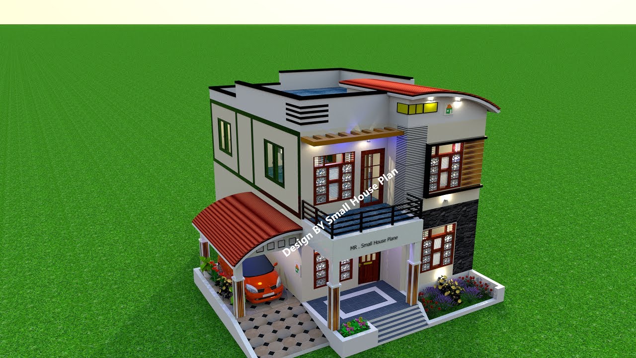 Modern House Plan Idea 2024 | Double Story Home Design in 3d | @smallhouseplan