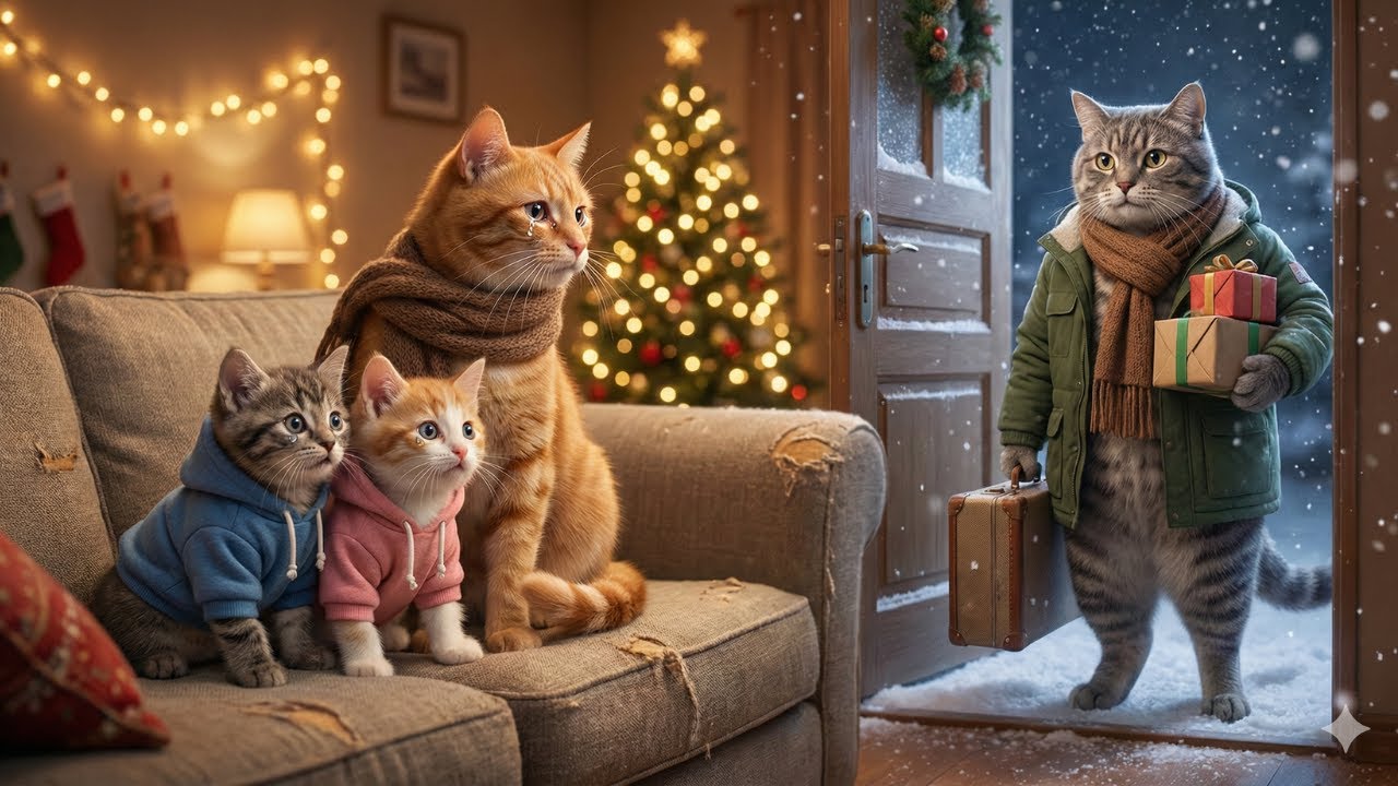 A Christmas Reunion: The Father Cat Who Came Home in Secret | A Warm Winter Story