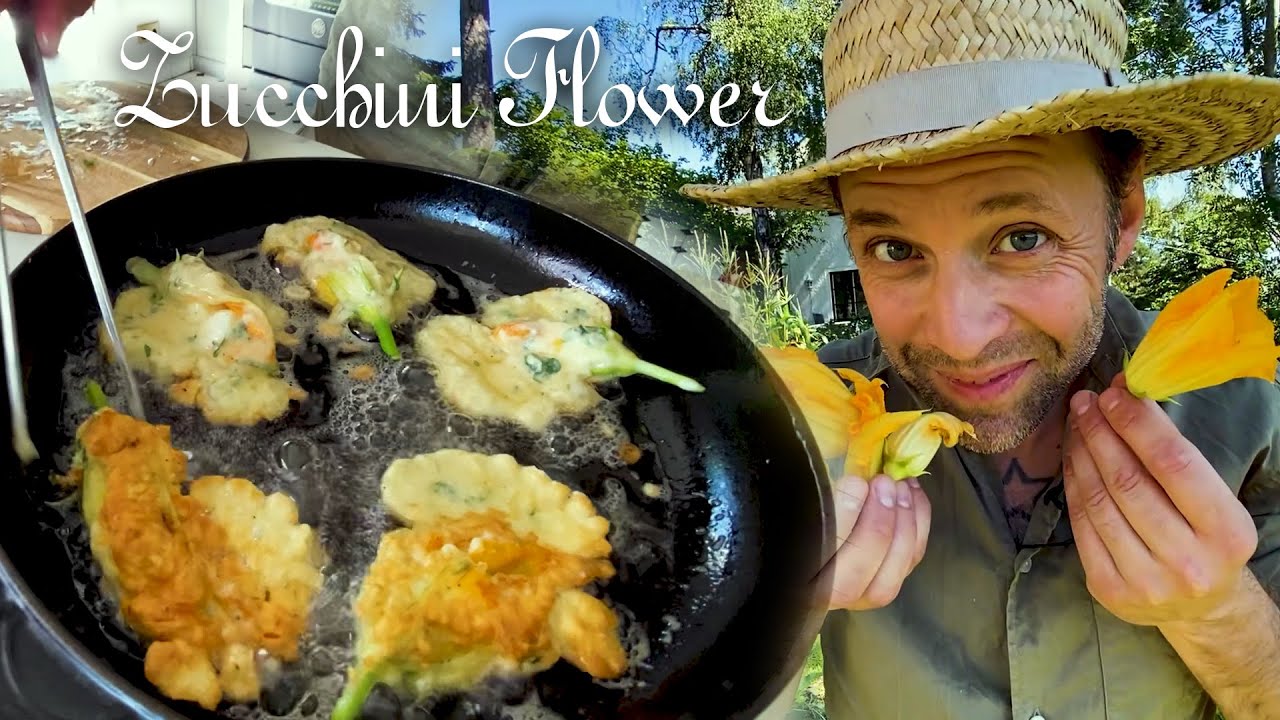 Making food from Zuccini Flowers - Julien Food