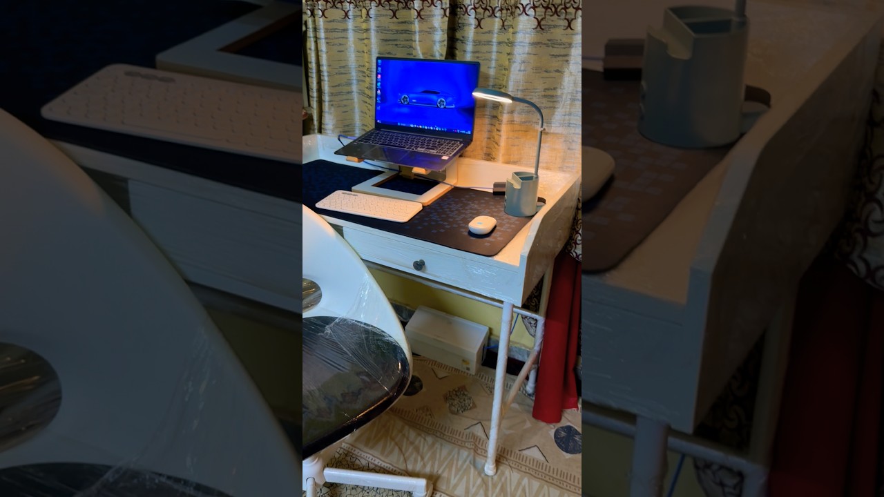 IKEA HAUGA Desk Setup ✨ Minimal Home Office #ikea #desksetup #viralshort #office #home #homemade