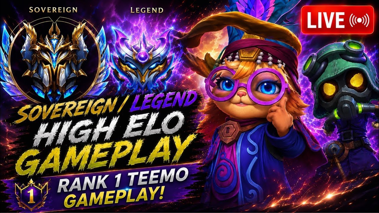 Wild Rift - LIVE Sovereign/Legend High elo Gameplay & Rank 1 Teemo EUW Server