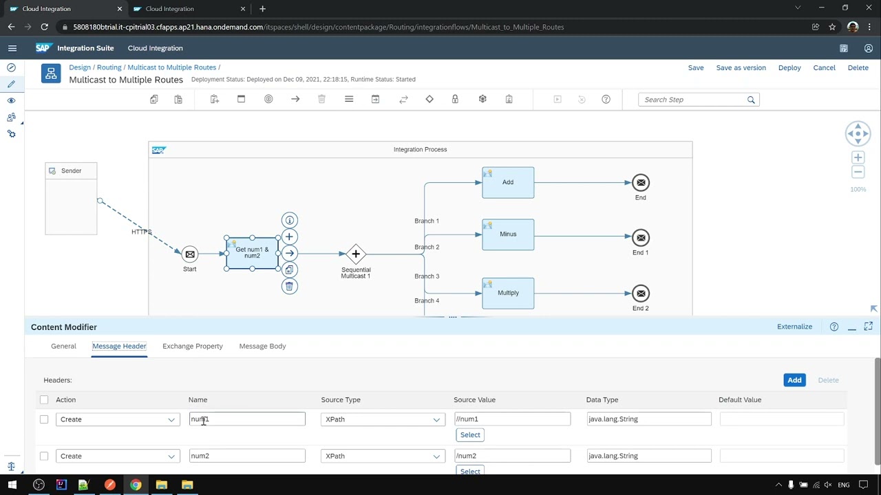 SAP CPI Course | Routing - Multicast | Multicast Same Message to Multiple Routes