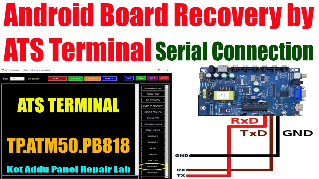 TP.ATM50.PB818 Smart Android Board Software Recovery by ATS Terminal. Video Tutorial Guide in Urdu