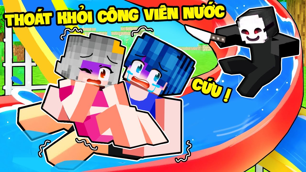 SAMMY THỬ THÁCH 24H THOÁT KHỎI CÔNG VIÊN NƯỚC LÚC 3H SÁNG TRONG MINECRAFT