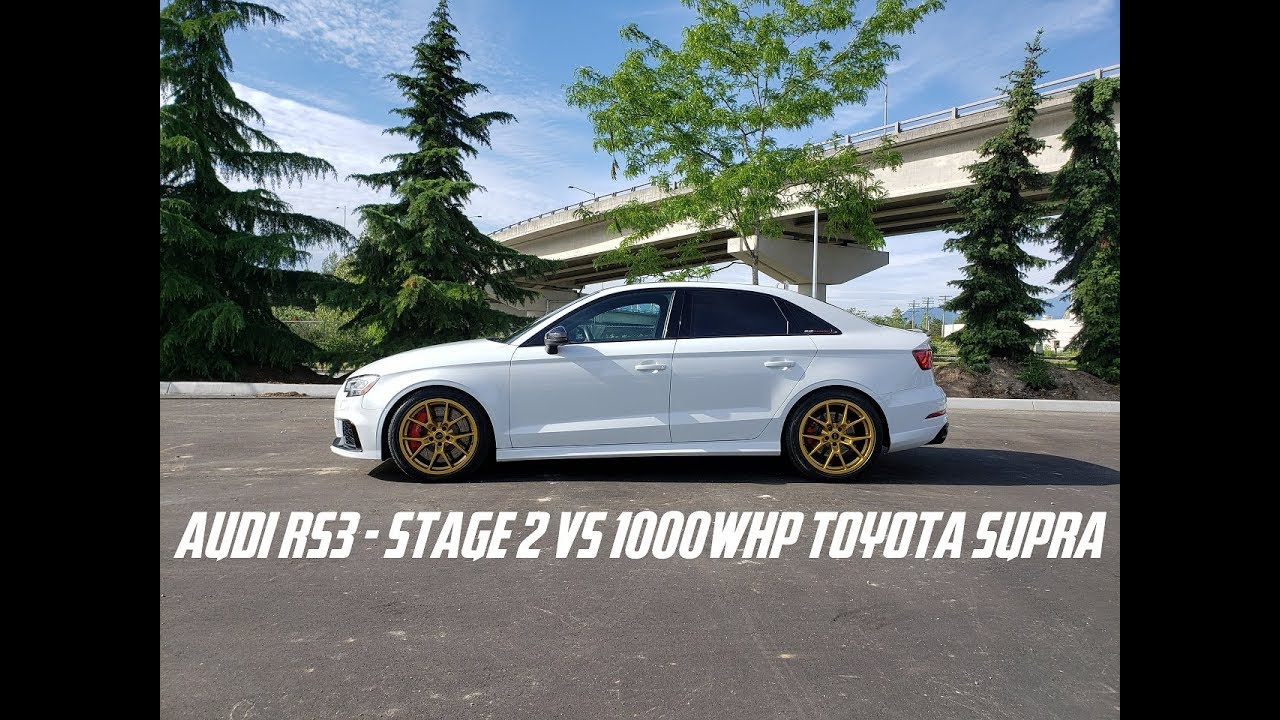 Audi RS3 - Stage 2 VS 1000WHP Toyota Supra Drag Race