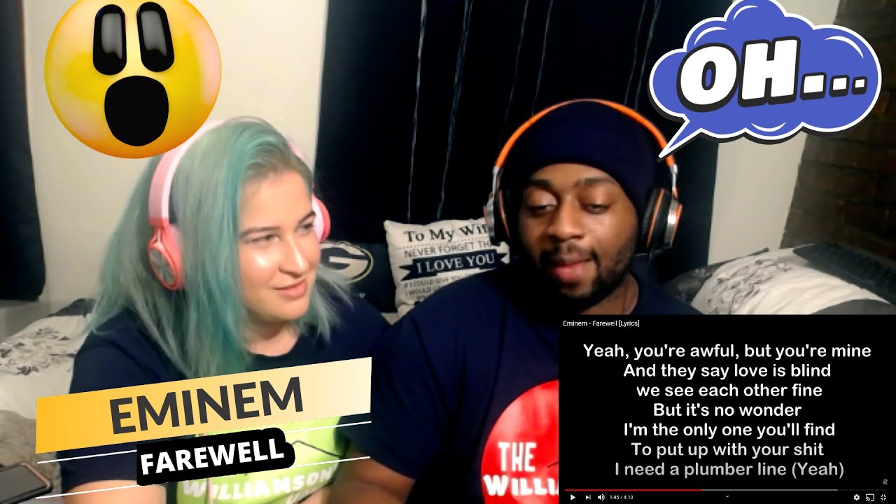 EMINEM-FAREWELL ** REACTION ** THIS CAUSED SOME ISSUES BETWEEN US LOL - LYRIC VIDEO -