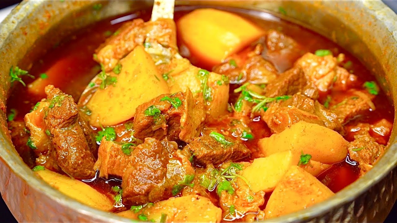 1 Kg बावर्ची वाला देगी आलू गोश्त | Delhi Ki Shadiyon Wala Aloo Gosht Recipe | Bade Ka Aloo Gosht
