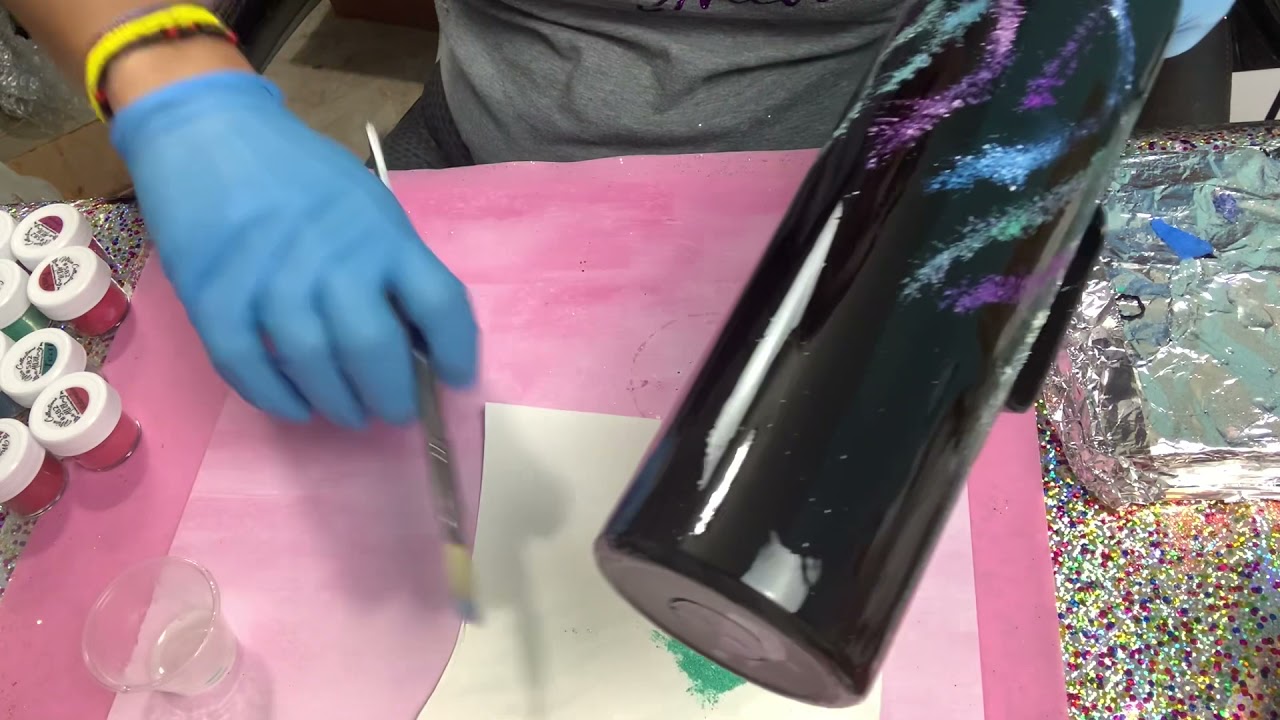 Northern Lights Tumbler using Rainbow Mica & Mica Collection 2 (Bilingue)