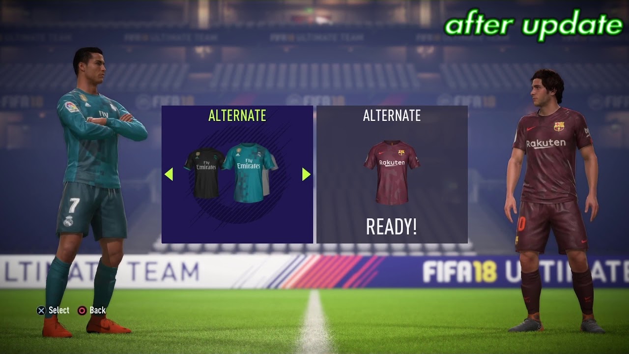 Fifa 18 before update and after update.