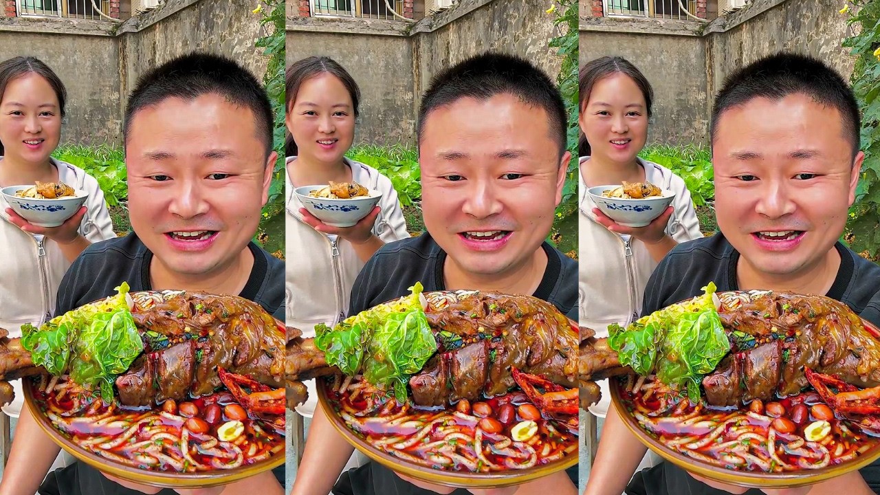 Big Bowl Spicy Chicken Noodles Mukbang | Super Satisfying Eating Show Home Cooking 🍜🔥