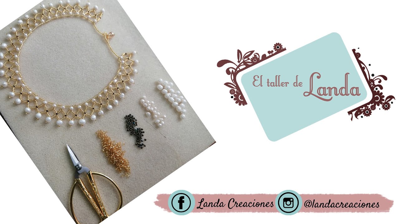 Tutorial: Collar tejido con PERLAS y MOSTACILLA o CRISTALES || Collar Leticia