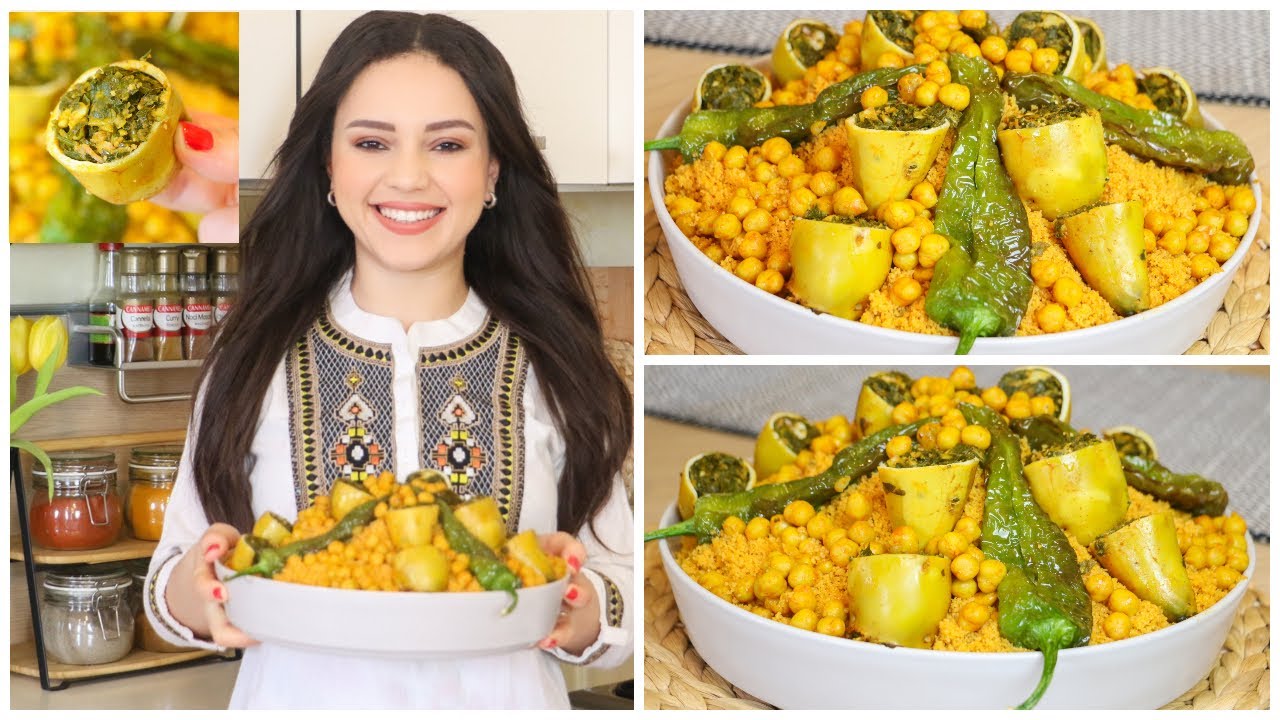 كسكسي تونسي بعصبان الكلامار على أصوله بنة عالمية🤤Couscous Tunisien au Calamar Farci