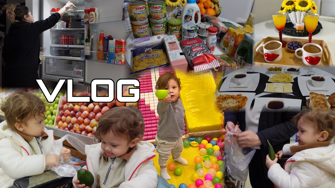 VLOG || AYLIK DEV MARKET ALIŞVERİŞİ | BUZDOLABI DÜZENİM | KAHVALTI HAZIRLIĞI | OYUN PARKINA GİTTİK