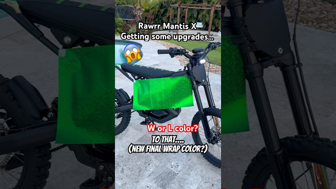 Customizing the Rawrr Mantis X! Is new color W or L? #surron #Tuttio #dirtbike #rawrr #ebike #fyp