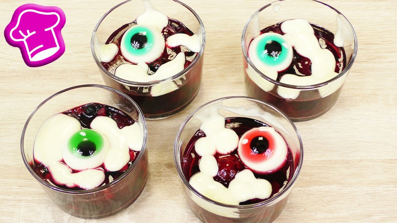 HALLOWEEN Dessert mit Eiter Augen | Gruselige Party Idee | Frucht Wackelpudding & Glibber Augen