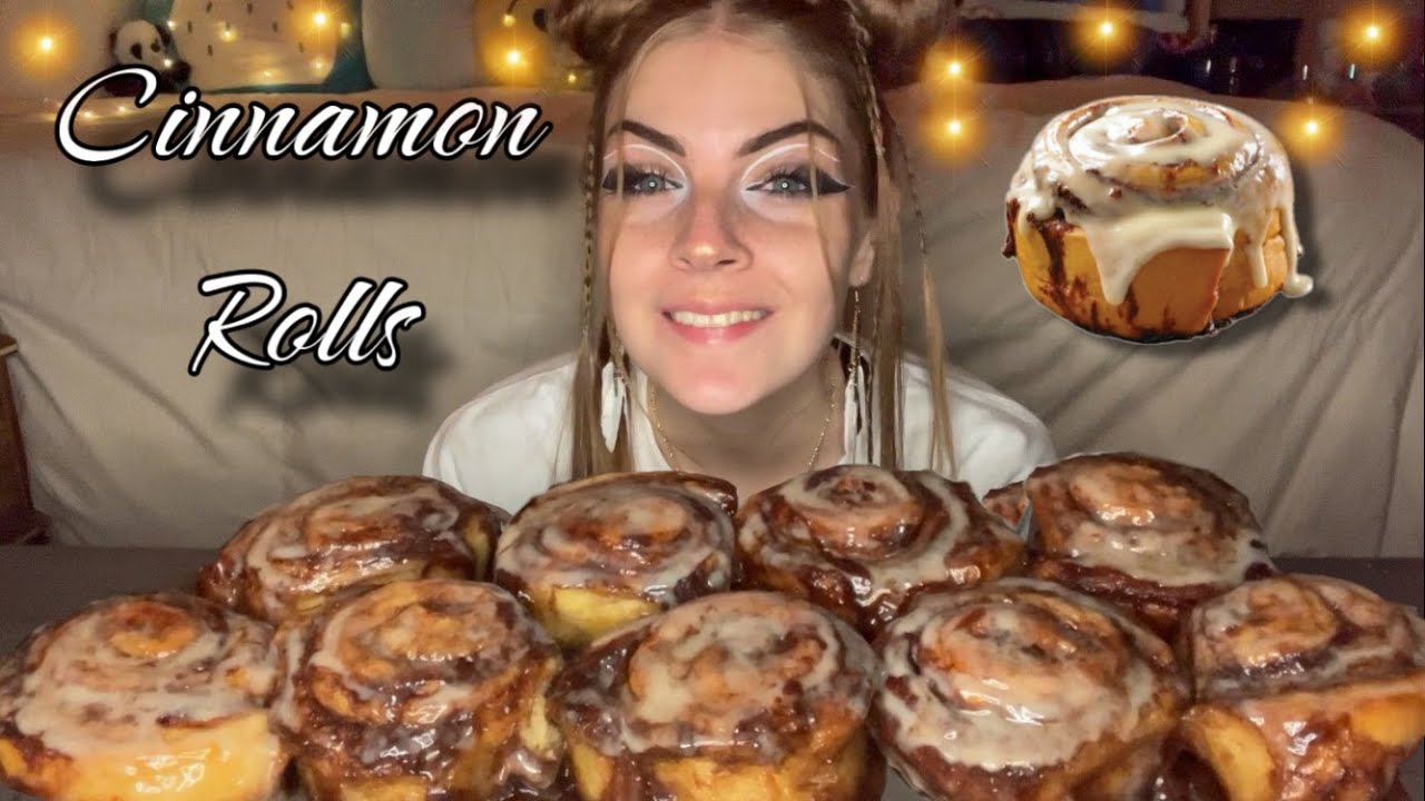 STICKY CINNAMON ROLL MUKBANG! (Vegan) (No Talking)