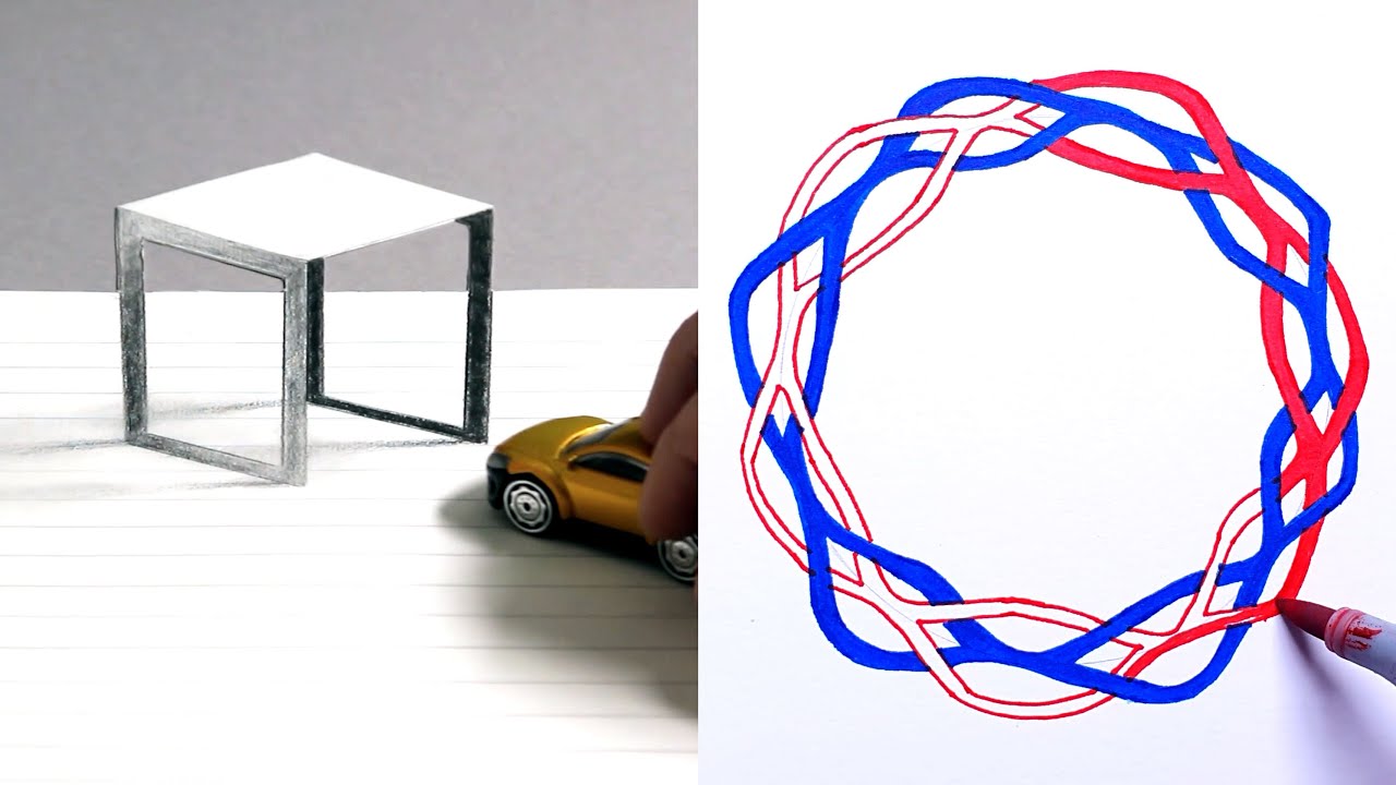 How to Draw - Easy 3D Circle Illusion & Trick Art