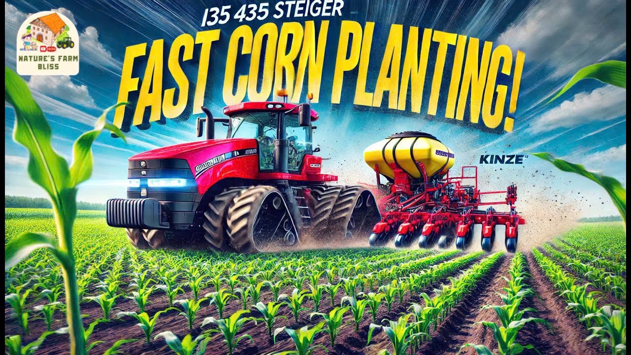 🚜 Case IH 335 Steiger 4WD + Kinze 16-Row Planter 🌽 Planting Corn Efficiently!