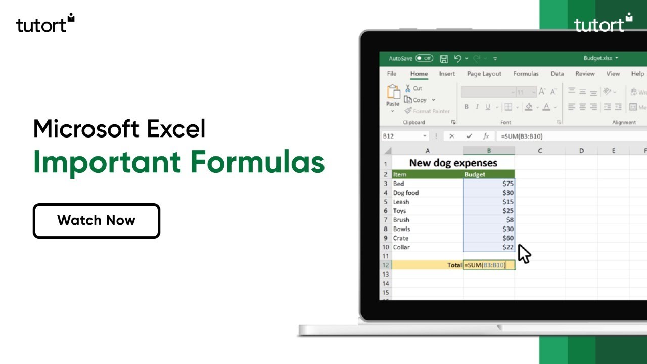 Most Important Excel Formulas  | MS EXCEL TUTORIAL 2023 | Tutort Academy