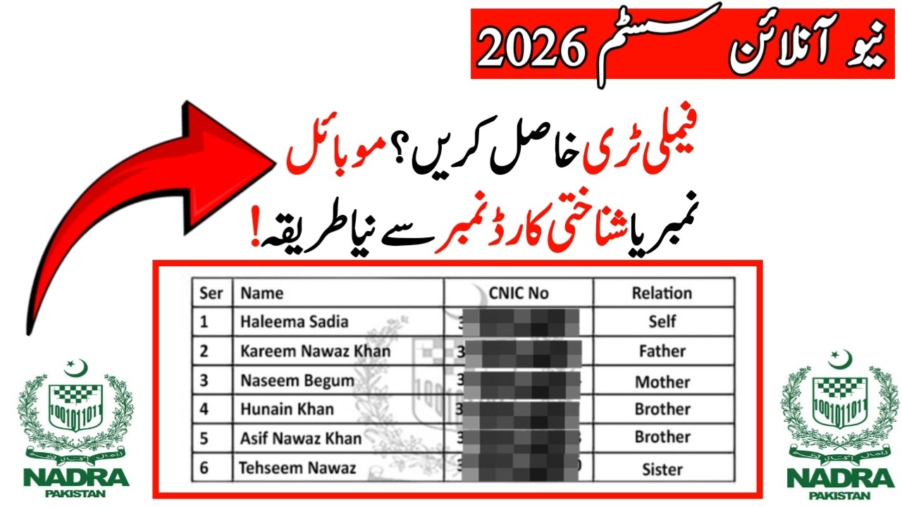 How to Check Nadra Family Record in Pakistan 2026 | Family Tree Through CNIC | Family tree by Number