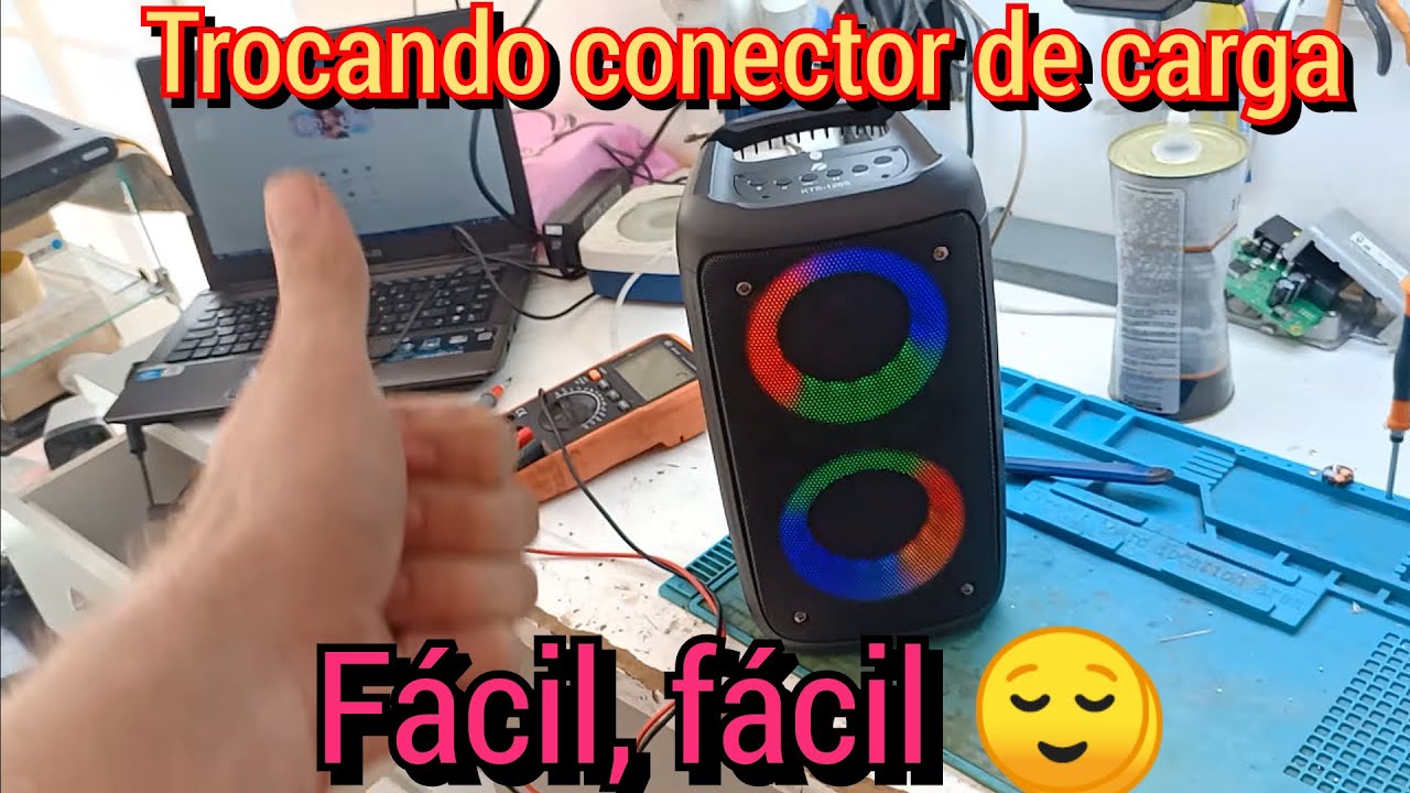 Conector de carga quebrou? caixa de som KTS-1265, como trocar com tranquilidade 😌