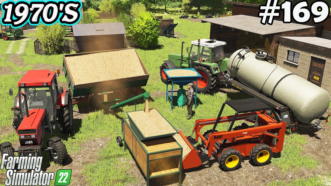 1970'S. CLEANING THE GRASS. Spreading slurry. Making jam. Farming Simulator 22. FS 22. E169