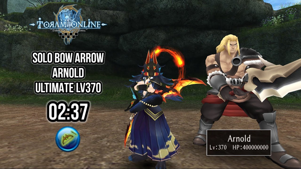 Toram Online - Solo Bow Arrow VS Arnold Ultimate Lv370 (2:37) | Melting 400M HP Arnold!