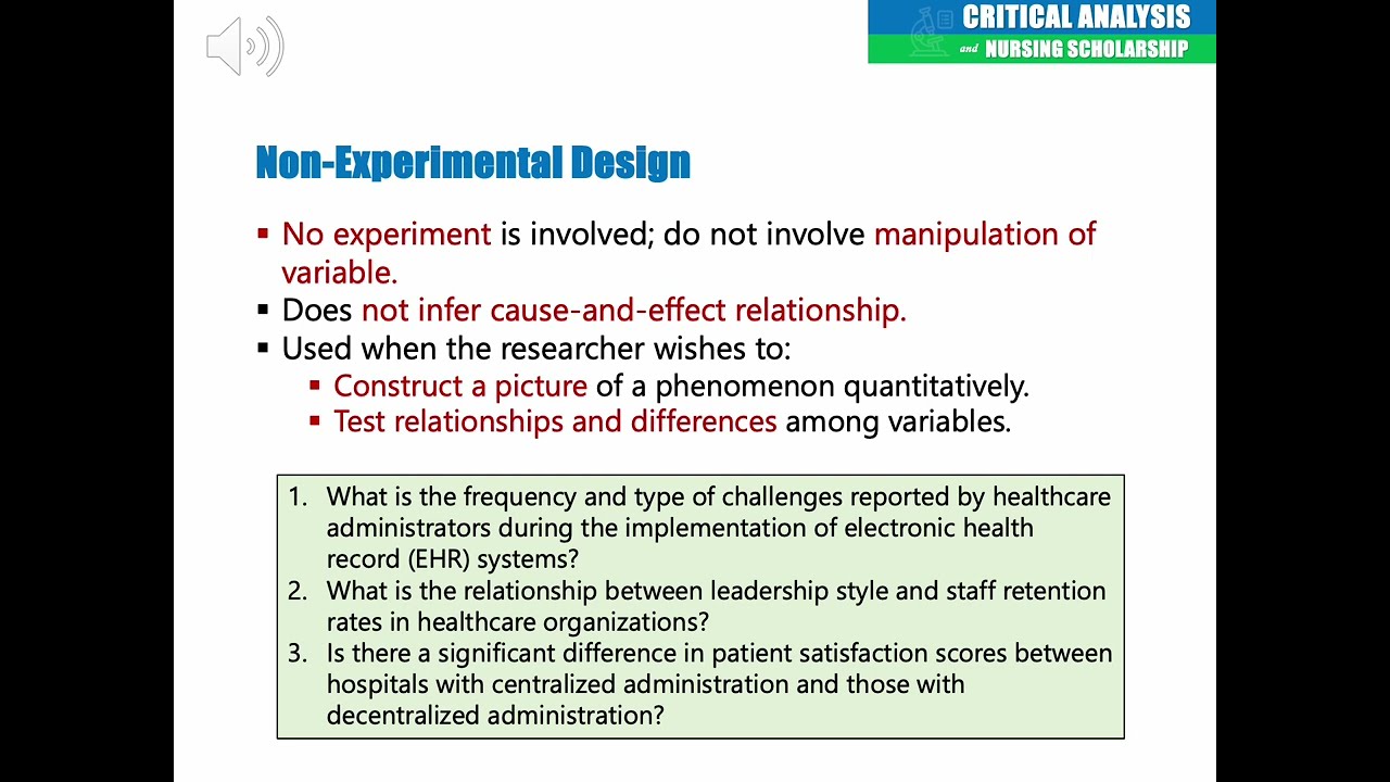 Non experimental Research Designs