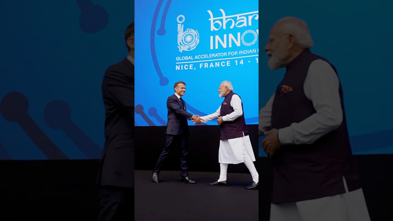 Теплые дружеские отношения Моди и Макрона на мероприятии Bharat Innovates во Франции